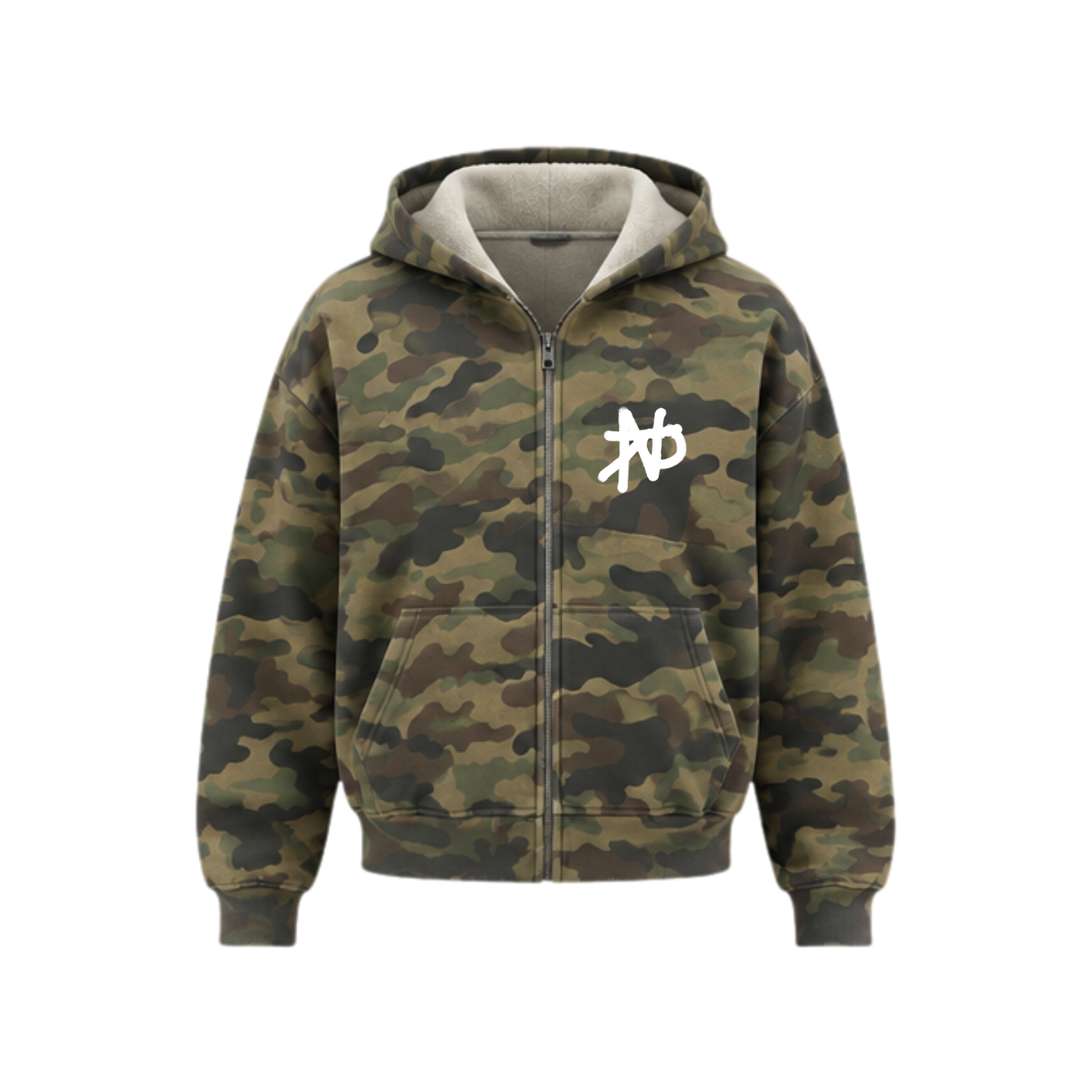 Bogus Logo Zip-Up Hoodie